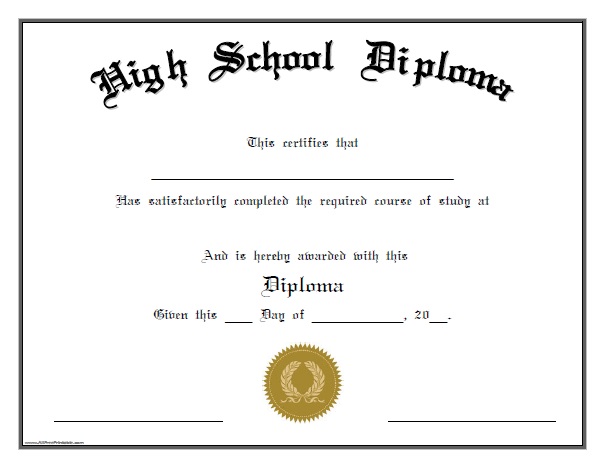 high school diploma template