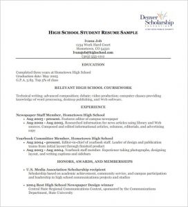 high school resume template high school student resume pdf free download