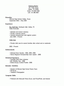 high school student resume examples bethanybutlerresumecopy