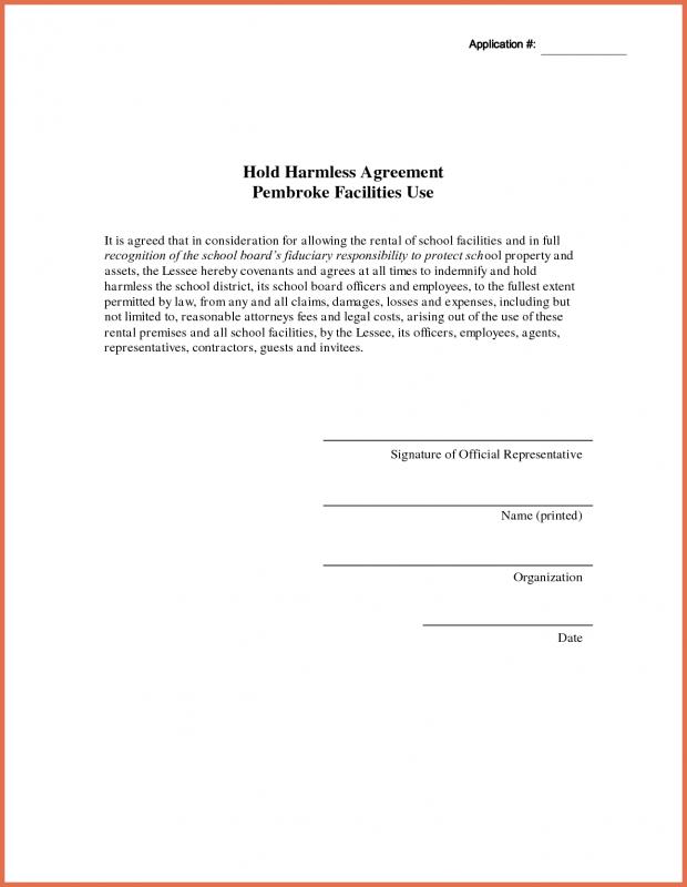 hold harmless agreement sample