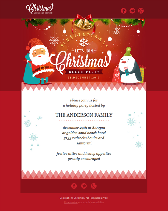 holiday email template