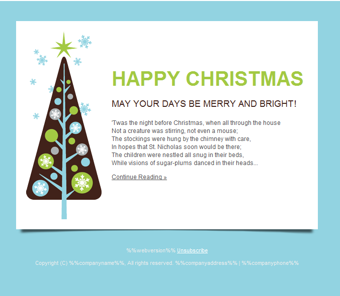 holiday email template