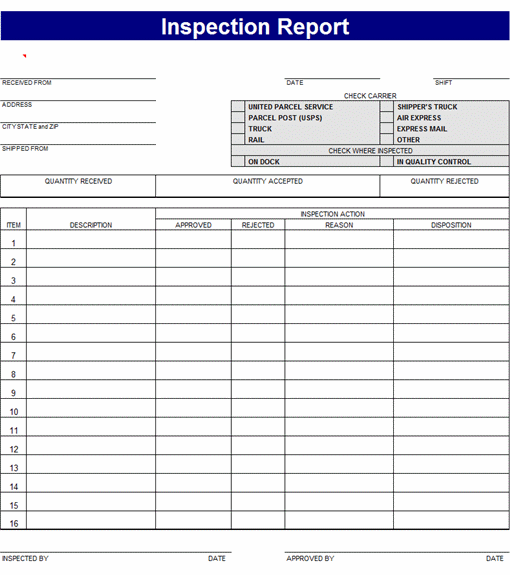 home inspection report template