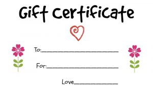 homemade gift certificates gift certificate