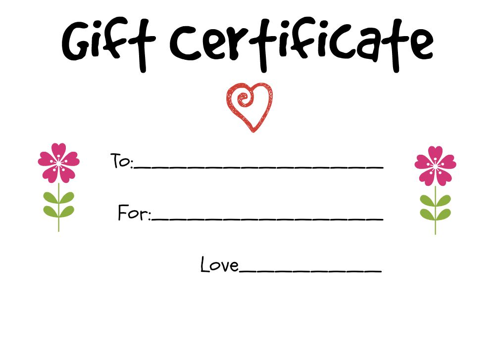 homemade gift certificates