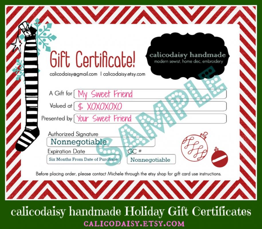 homemade gift certificates