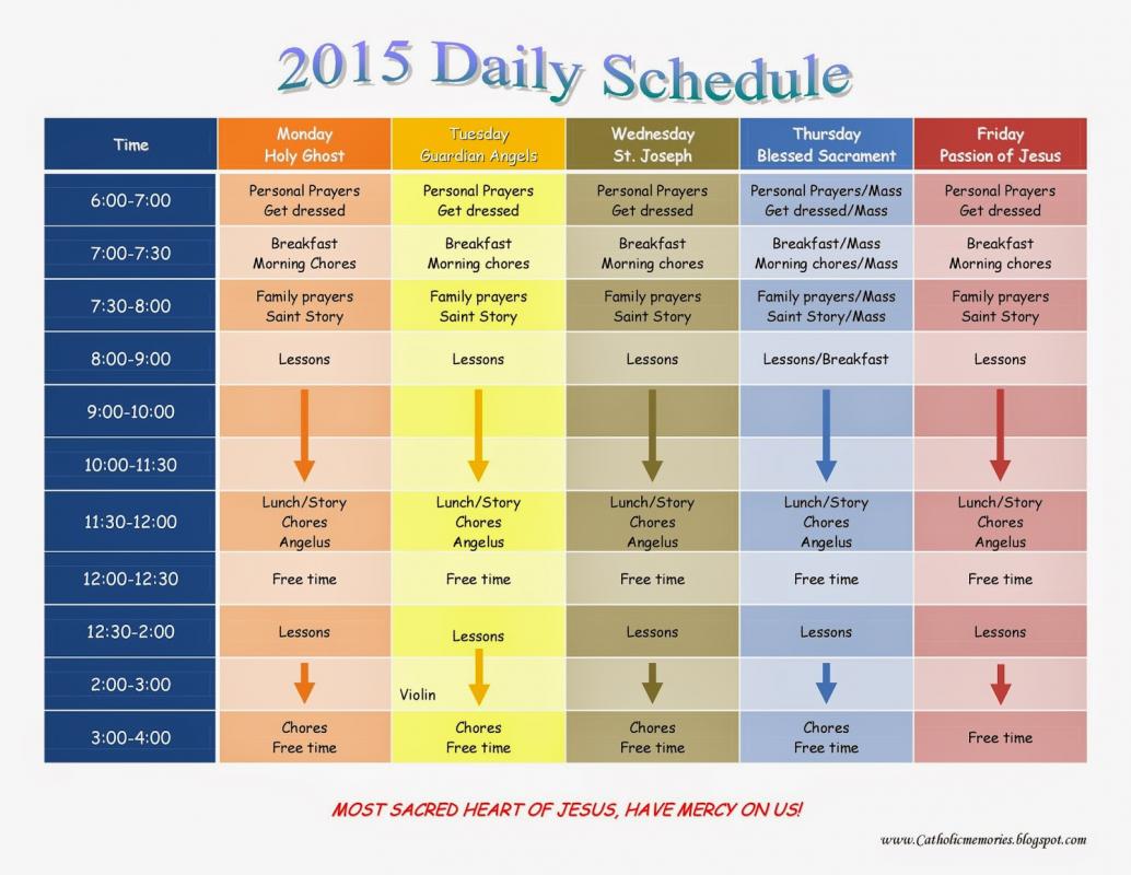 Homeschool Schedule Template Template Business