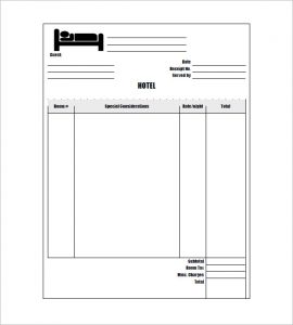 hotel receipt template sample hotel invoice template