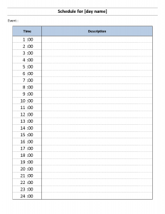 hourly planner template hour daily schedule template