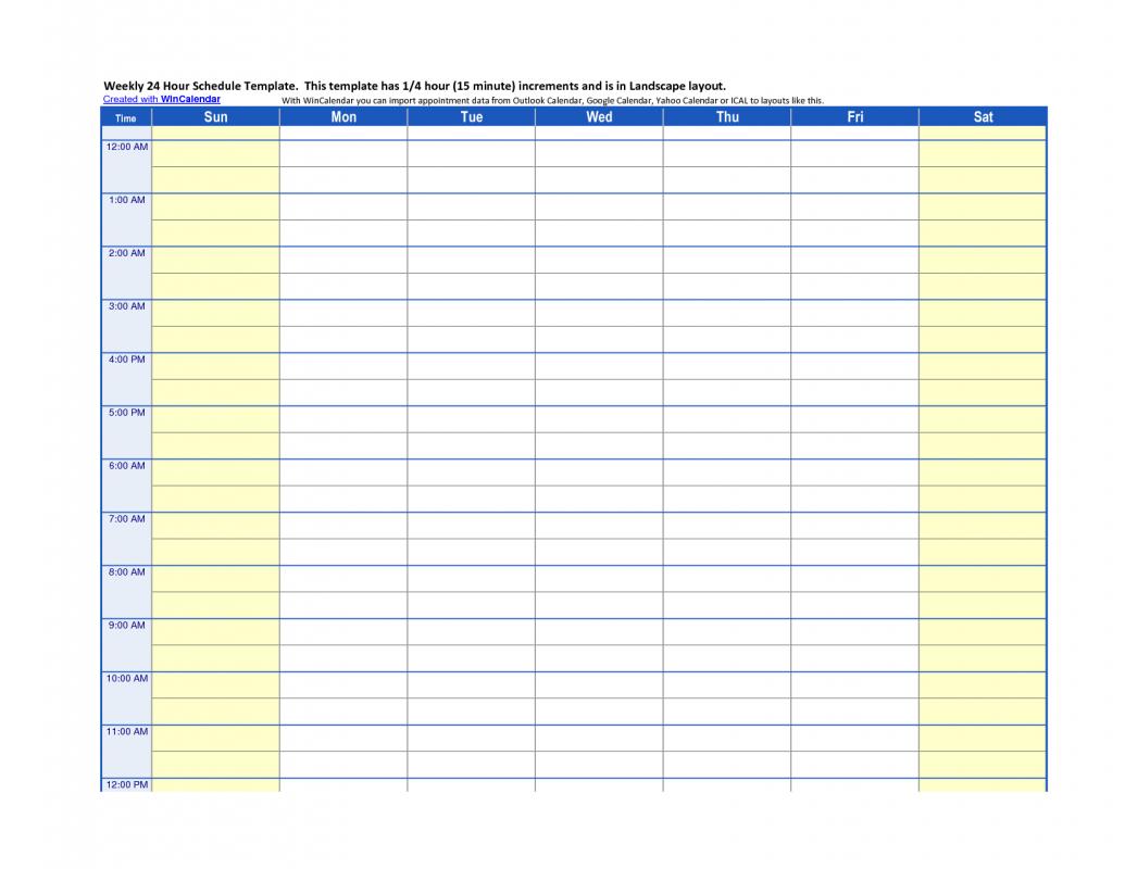 Hour Schedule Template Excel