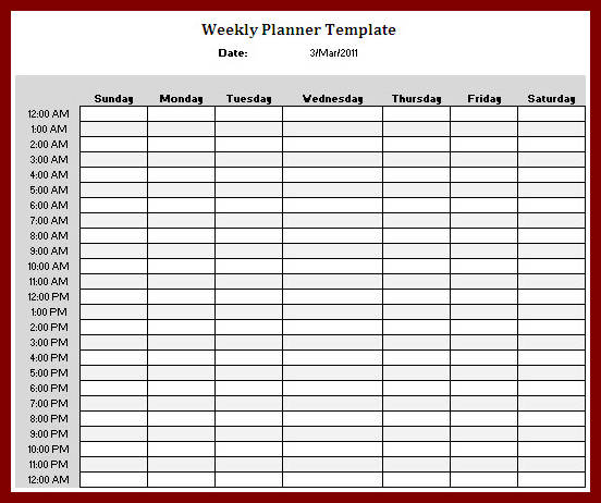 Hourly Schedule Template Excel | Template Business