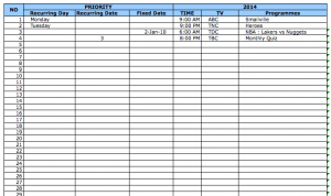 hourly schedule template excel tv schedule template