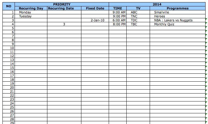 hourly schedule template excel