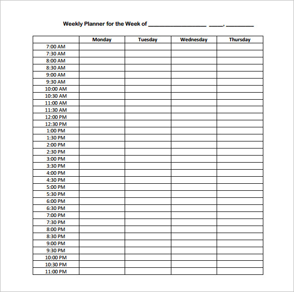 hourly schedule template excel