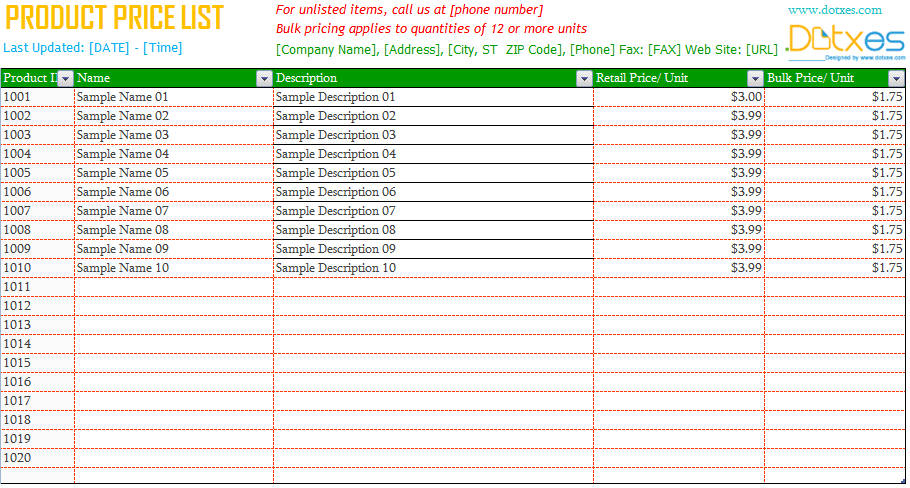 house cleaning price lists