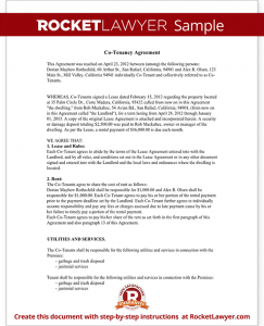 house rental agreement template sample co tenancy agreement form template