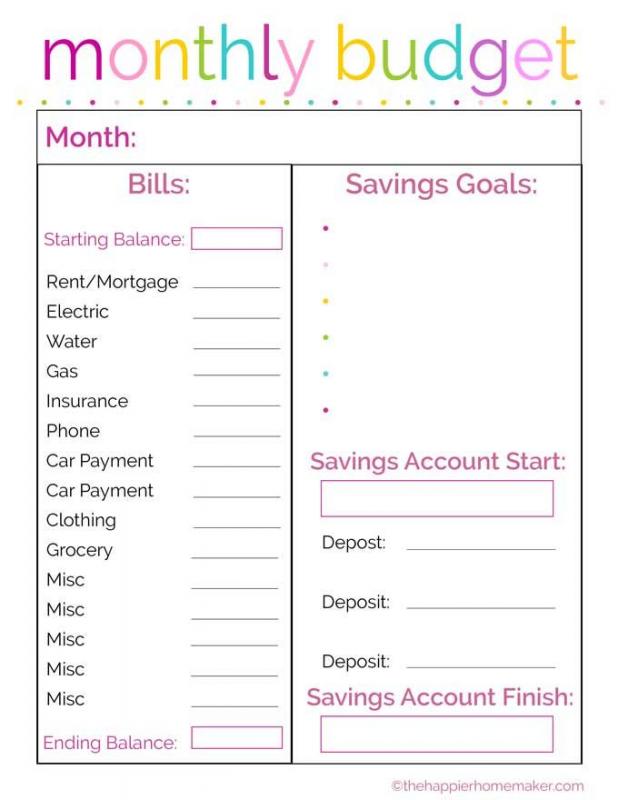 household budget planner