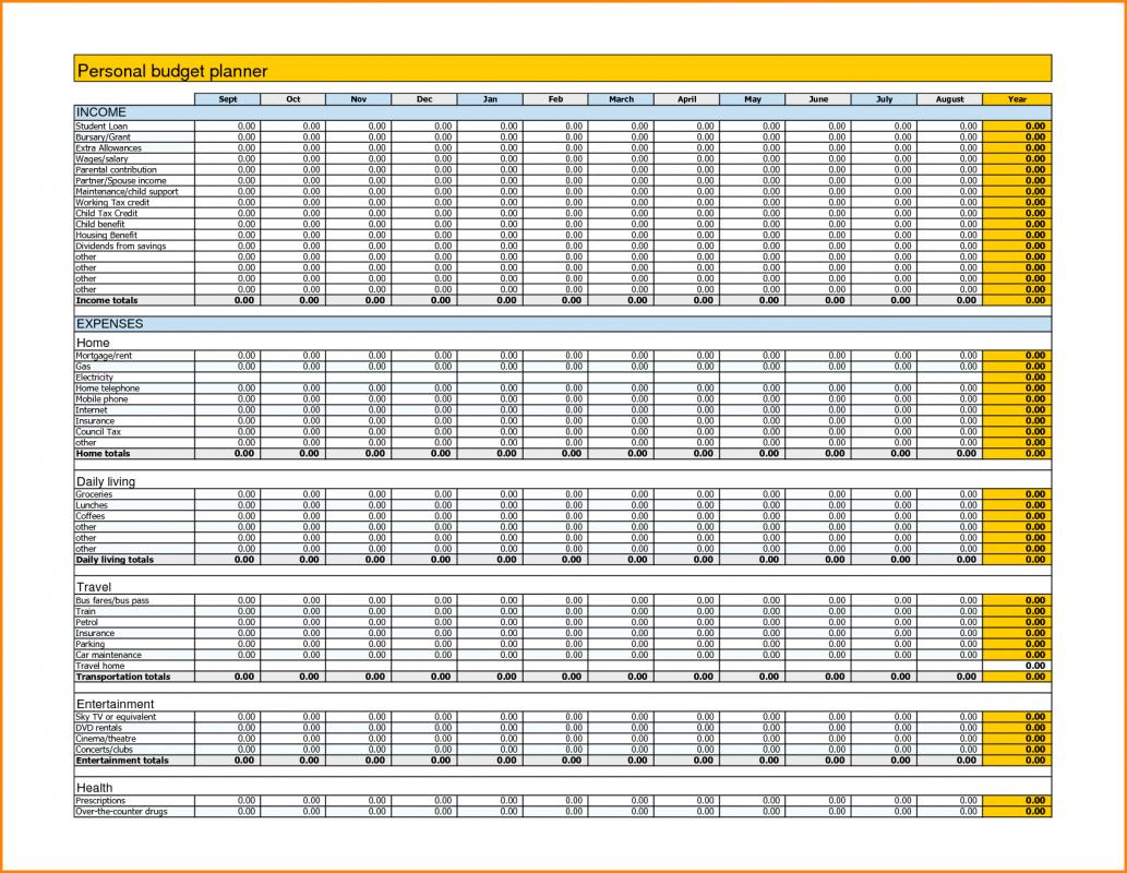 household budget planner