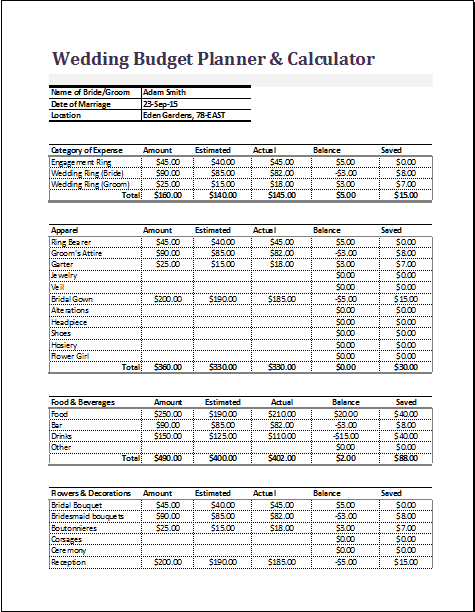 household budget planner