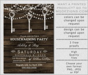 housewarming invitation template vintage keys hanging rustic housewarming party invitation