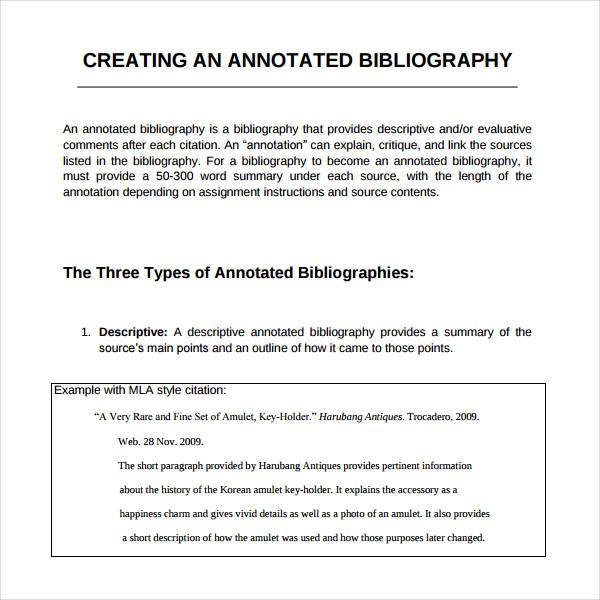 how to create an annotated bibliography