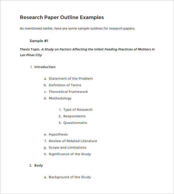 how to outline a research paper