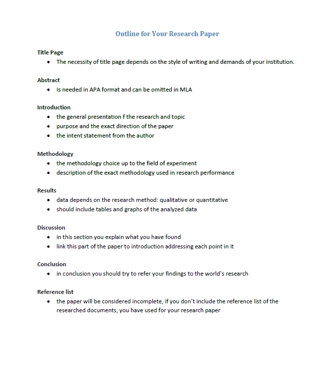 how to outline a research paper