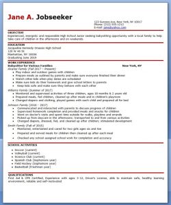 how to put babysitting on a resume babysitter resume example