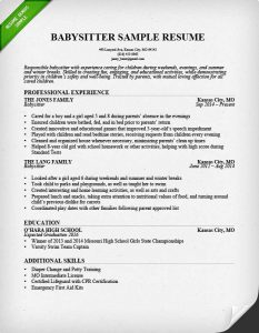 how to put babysitting on a resume babysitter resume sample