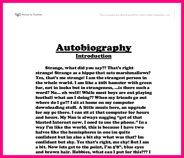 How To Write A Autobiography Template Business