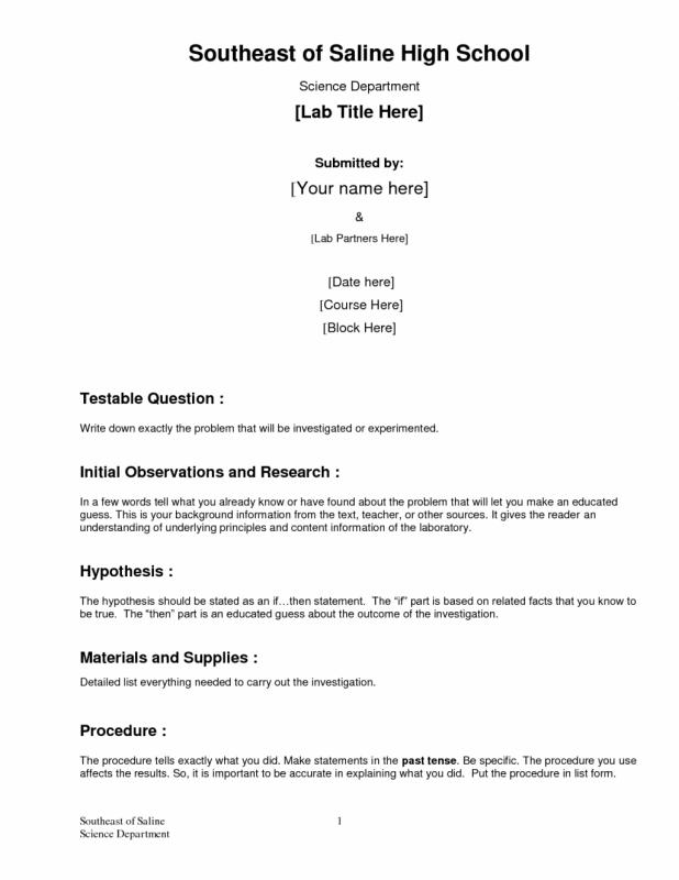 how to write a chemistry lab report