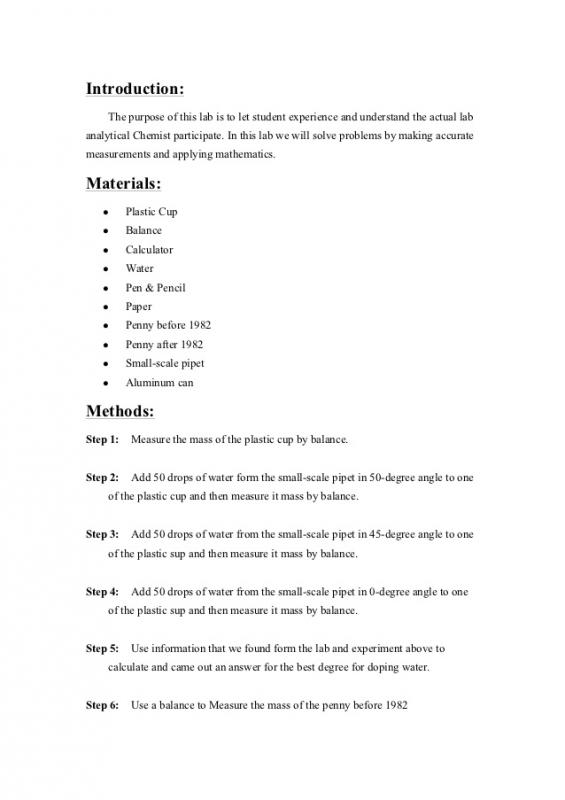 How To Write A Chemistry Report