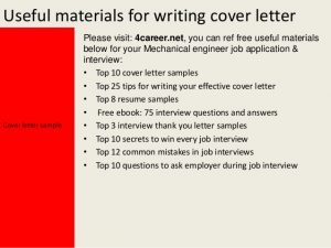 how to write a letter of application mechanical engineer cover letter