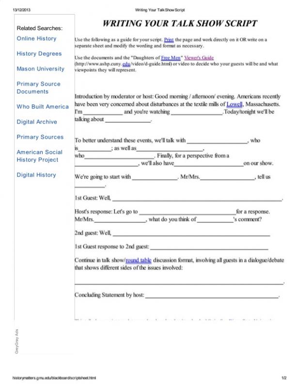 how to write a script format