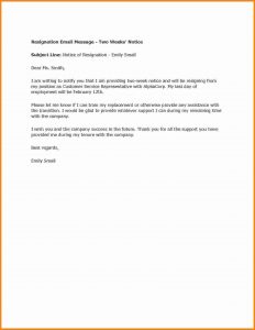 how to write a two week notice how to write a two week notice how to write two weeks notice sample resignation email message 2 weeks notice