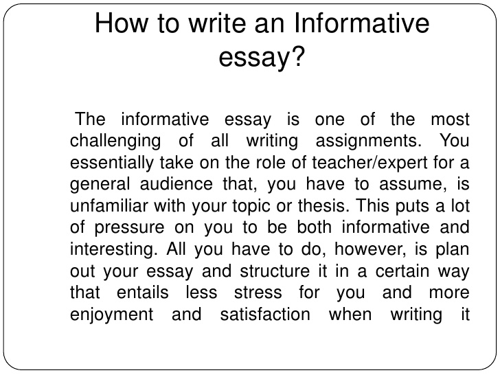 how to write an informative essay