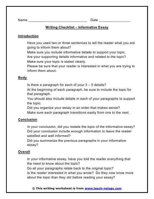 how to write an informative essay