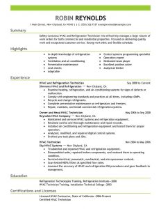 hvac resume samples hvac technician resume getessaybiz