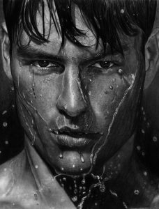 hyper realistic drawing wet man water realistic pencil drawing by vengeance