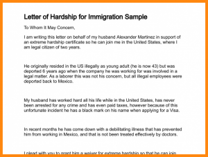 immigration letter of support for a family member letter of hardship letter of hardship for immigration sample