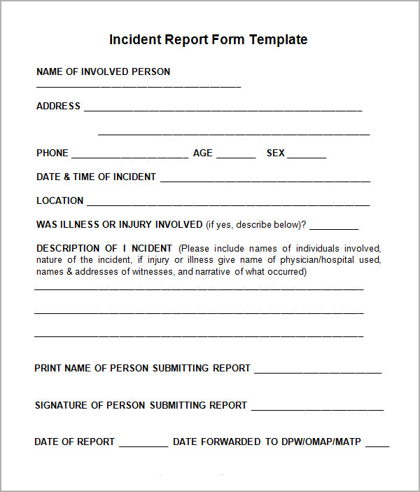 incident report example