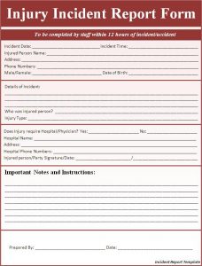 incident report sample incident report template