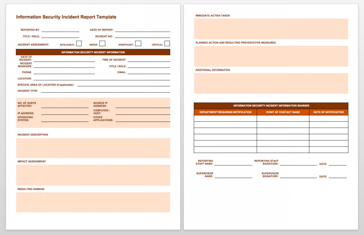 incident report template word