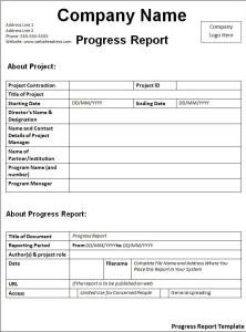 incident report template word progress report template