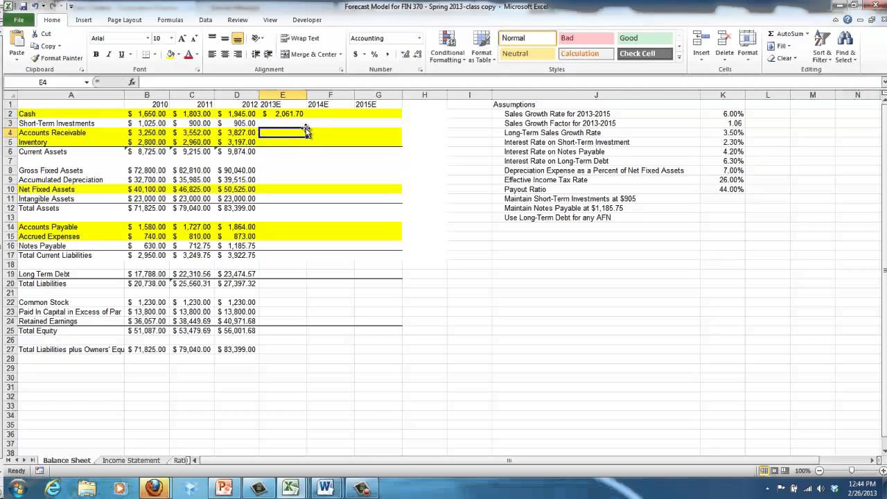 income statement excel