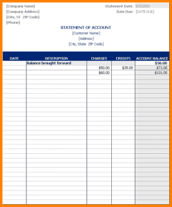 income statement excel statement of account template excel statement of account