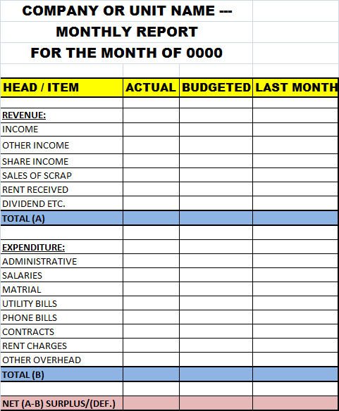 income statement template excel