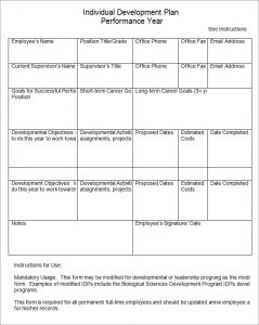 individual development plan simple individual development plan