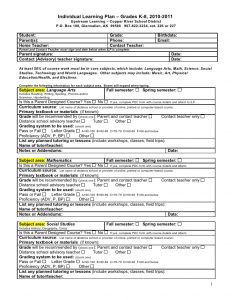 individual development plans sample individual learning plan grades k