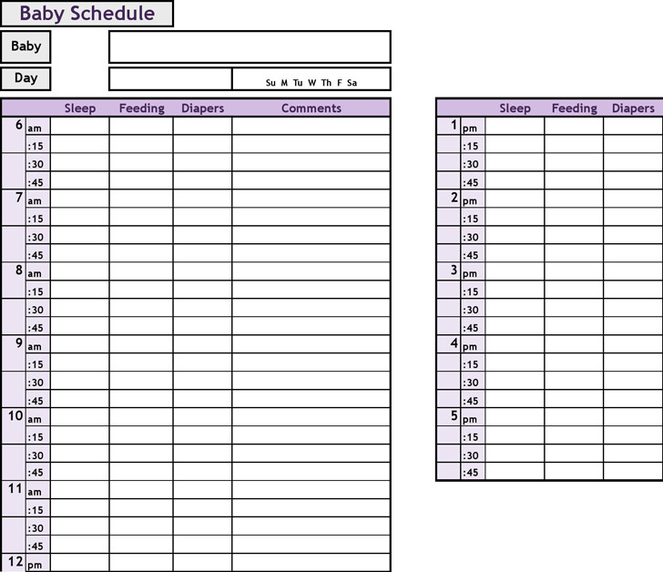 Infant Feeding Schedule